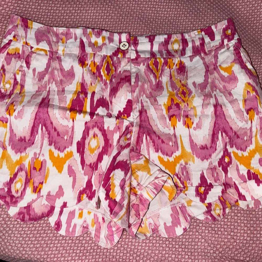 Crown & Ivy High Waist Pink and Yellow Shorts